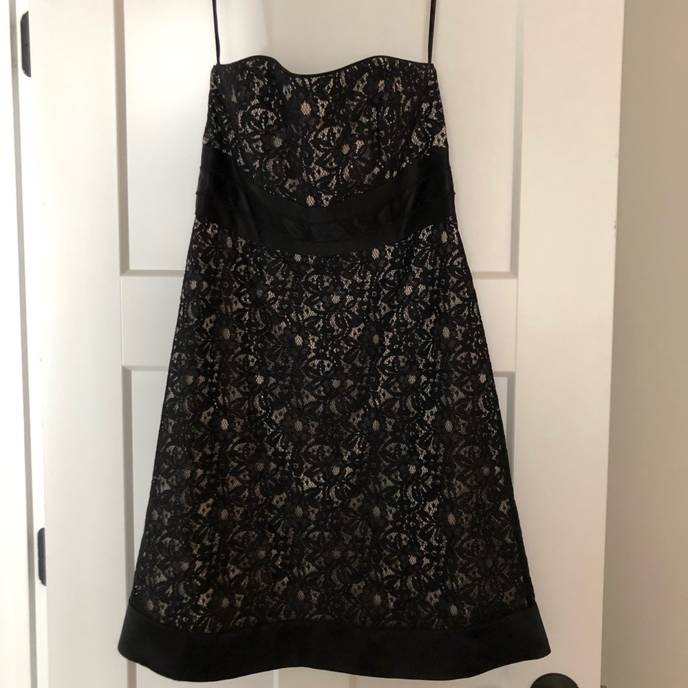 White House Black Market strapless black dress